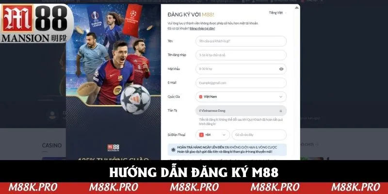 Đăng ký M88 đơn giản chỉ với 3 bước siêu cơ bản Đăng ký M88 đơn giản chỉ với 3 bước siêu cơ bản