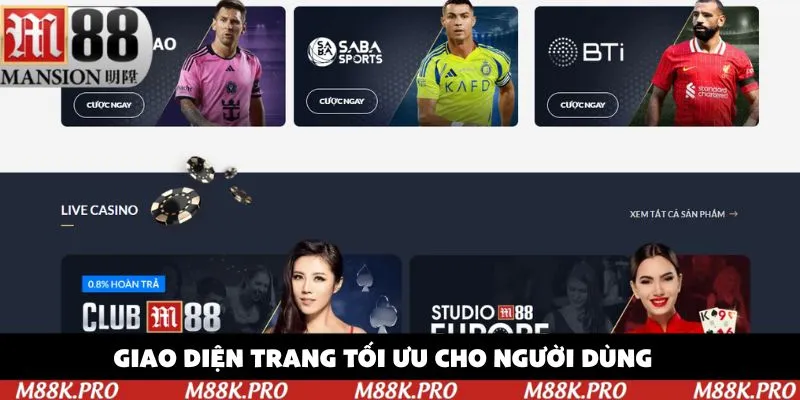 Giao diện trang luôn hướng đến tối ưu cho người dùng